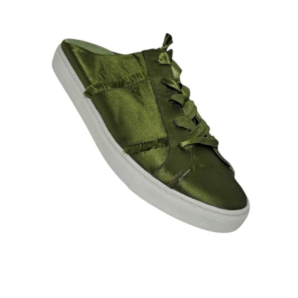 Free People Satin Naples Slip On Sneaker Olive Green Women's Vacation Comfort 41